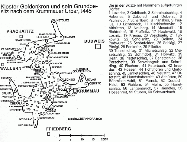 Mapa kláštera Z.K.z r.1445